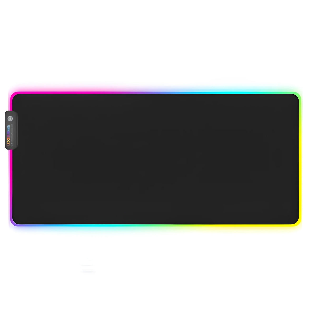 LED super large shiny mouse pad with 11 lighting modes, size 780x300x4mm, black surface with multi-colour backlight