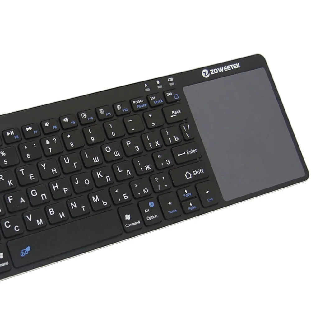 Zoweetek K12BT-1 mini wireless Bluetooth keyboard with touchpad, 80 keys, aluminium steel cover