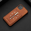 Black PU leather zipper phone case for iPhone showing anti-fingerprint finish and closed zip.