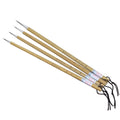 Four Chinese calligraphy brushes with mixed wolf wool and goat hair bristles on gold lacquer wooden bodies