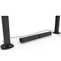 Black foldable split Bluetooth speaker showing USB port and buttons, length 490mm.