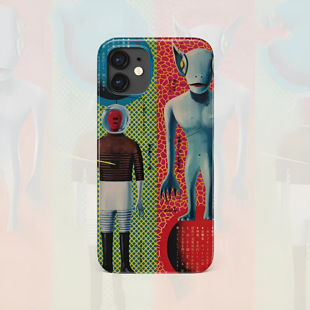 Retro art design hard shell iPhone case in frosted and glossy finish options