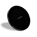Ultra-thin wireless charging pad in four colour options showing 98mm square dimensions
