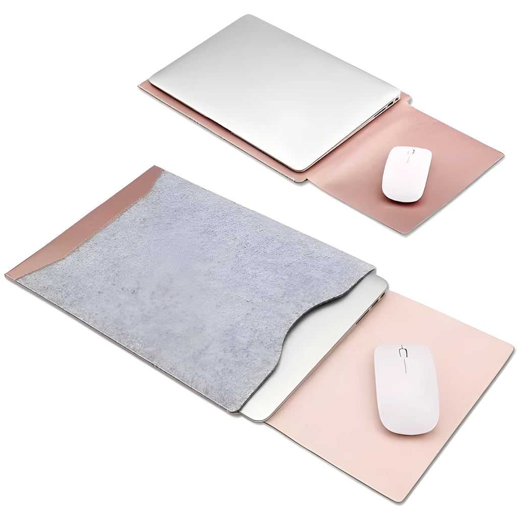 Minimalist felt laptop sleeve with detachable mousepad for 13.3 inch laptop, black colour