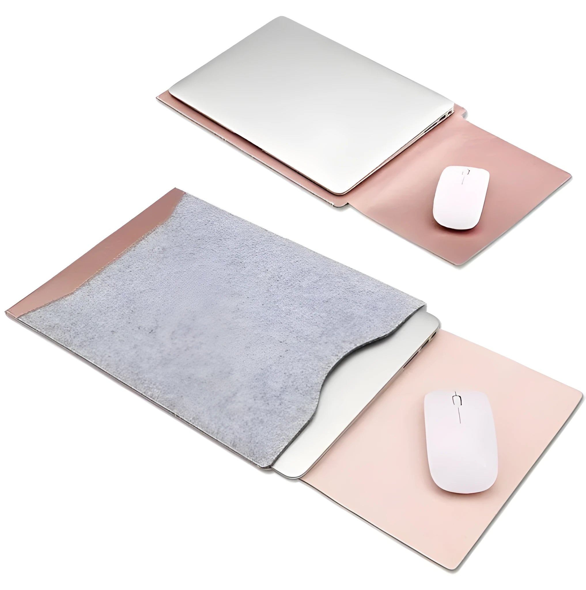 Minimalist felt laptop sleeve with detachable mousepad for 13.3 inch laptop, black colour