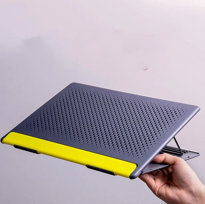 Dongdong portable alloy notebook stand 287x207x0.8mm in Black, shown with a laptop