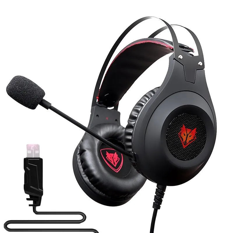 Black NUBWO N2 over-ear gaming headset with microphone and 3.5mm cable