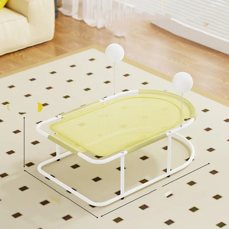 Large grey fabric pet kennel with bracket design for cats and small dogs.