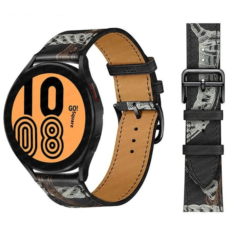 Microfiber single ring leather watch strap in brown with straight buckle, 20mm width