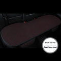 Linen car seat cushion three-piece ventilated seat protective pad with sponge filler in black, grey, brown or beige
