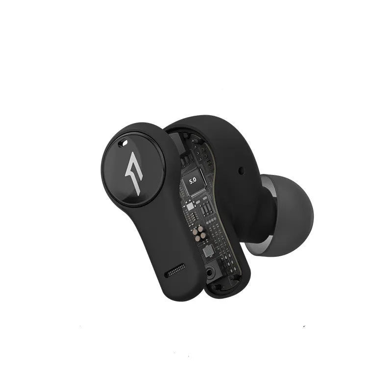 True wireless Bluetooth sports headset with waterproof rating in black and white colour options
