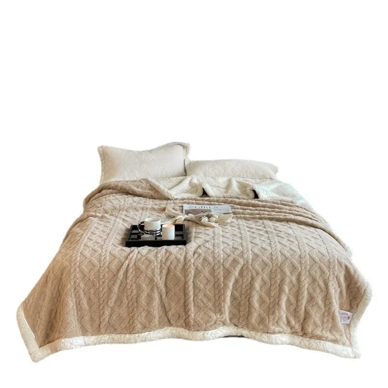 Thickening taffeta thermal flannel casual blanket in modern simplicity style for autumn and winter