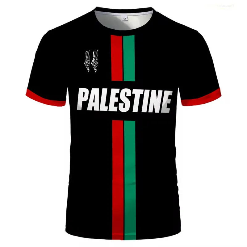 3D printed football pattern t-shirt in black or white with spandex stretch fabric