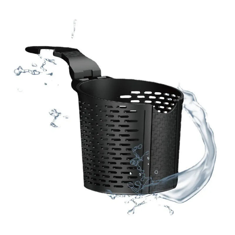 Black TPR multifunctional car cup holder rack for chair back, supports 3kg, includes one holder