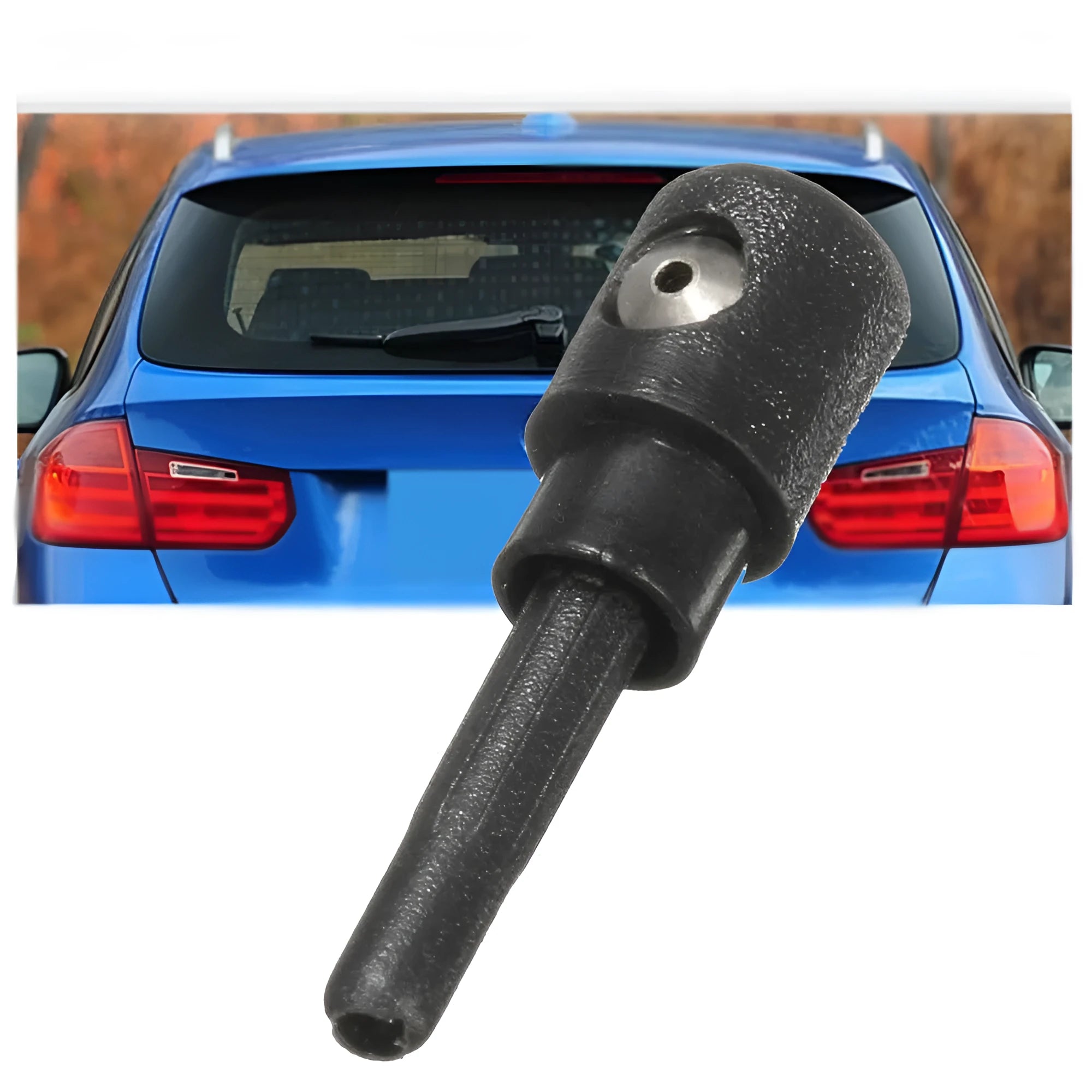 Black plastic rear windscreen washer jet nozzle for Volkswagen Audi Skoda cars