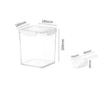 White sealed pet food storage bucket with silicone seal and scoop on shelf