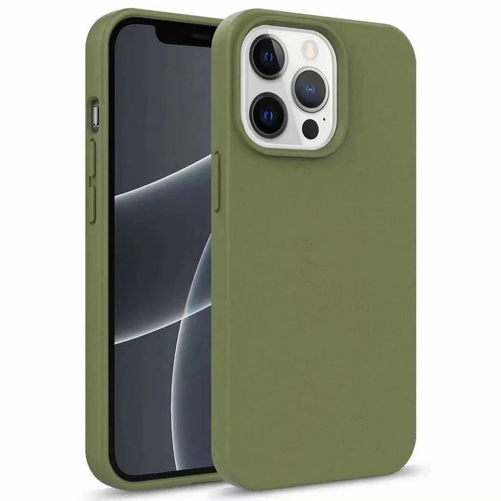 Compostable wheat straw phone case in solid colour back cover for iPhone Samsung Huawei