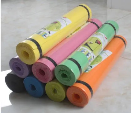 4mm thick EVA yoga mat in multiple colours with anti-skid surface measuring 173 by 61 centimetres