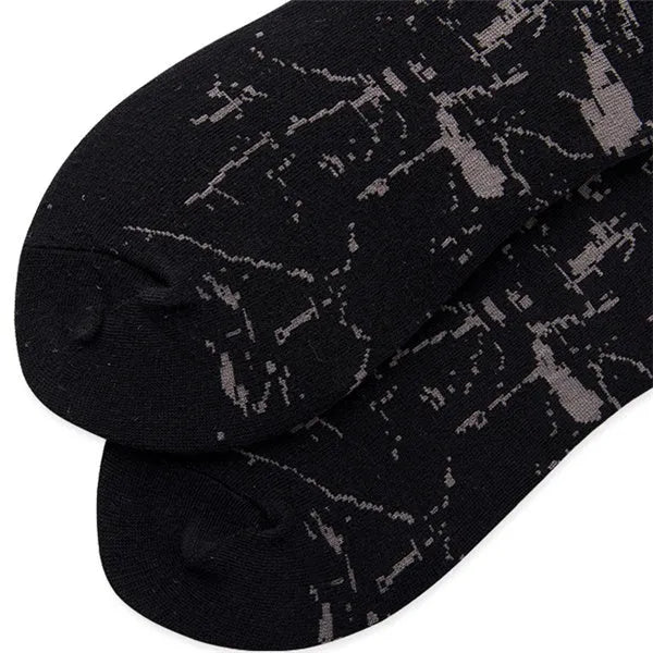 Adult sports socks in blended fabric, 23-27cm, breathable sweat-absorbing, black and white bars, black and red bars, white.