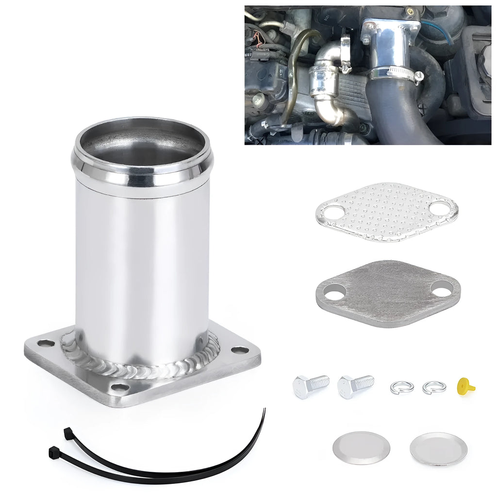 BMW E46 EGR removal pipe kit with blanking plates and hardware for diesel engine modification