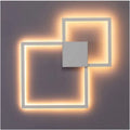 Geometric line LED wall lamp square 353mm iron acrylic white finish wall mounted