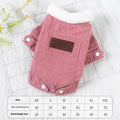 Lambswool-lined dog and cat vest with fleece padding for autumn and winter warmth in grey and pink colours