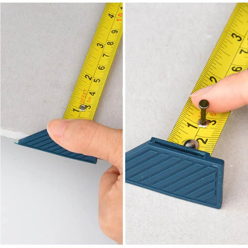 Blue multifunctional woodworking cutter with one-press lock and measuring scale for cutting boards.