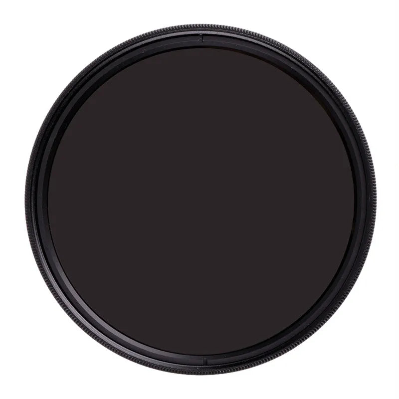 ND8 camera step-up filter in aluminium frame for 49mm to 82mm lenses on a camera lens.