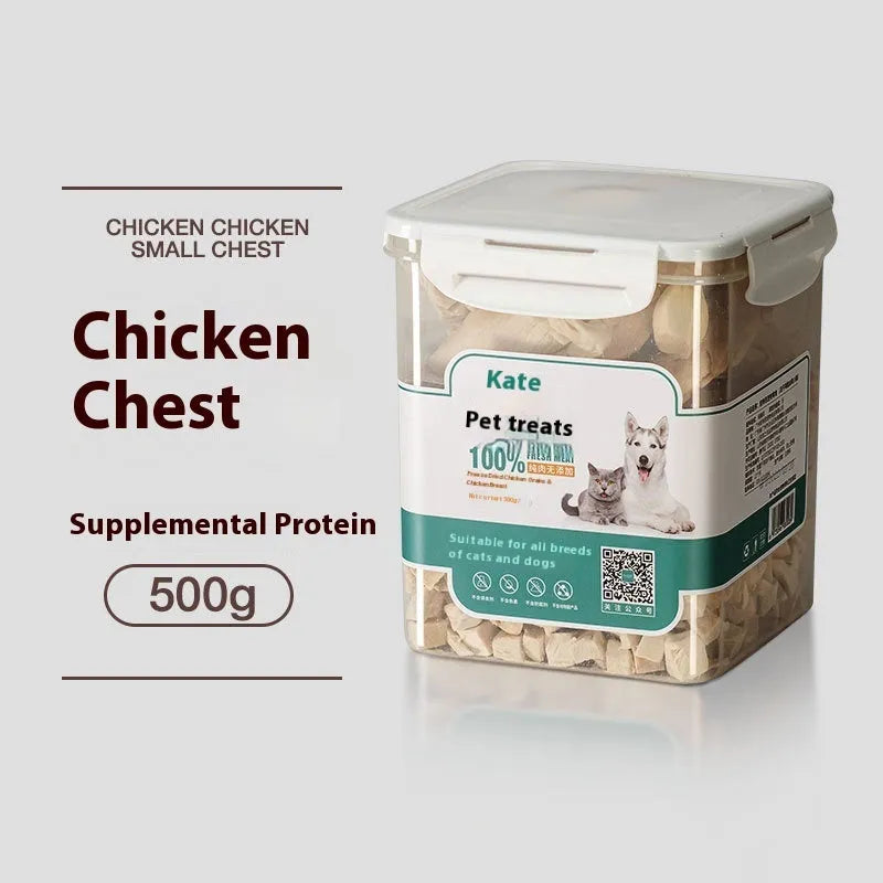 500g bag or barrel of freeze-dried chicken nuggets cat snack