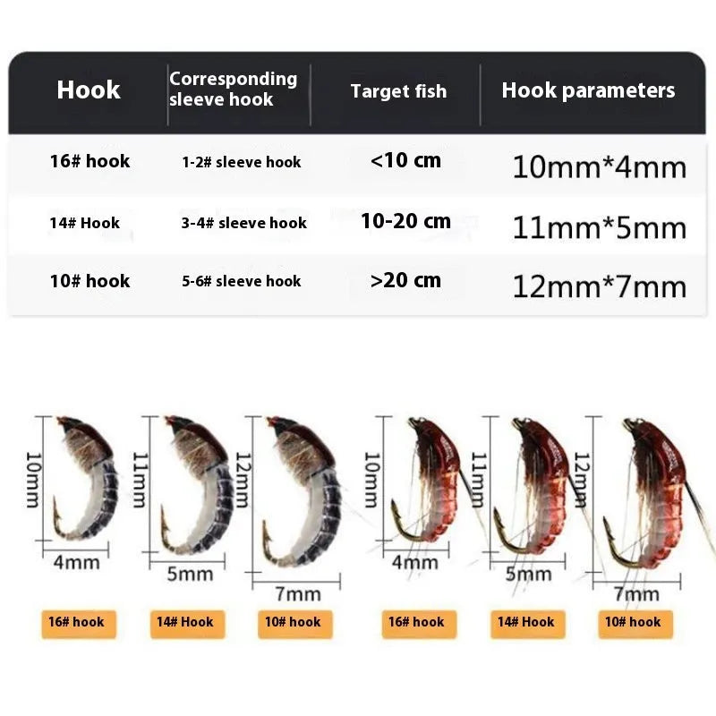 Fly hook micro lure suit with 114 bionic sequin lures in Old Gun Model colour in box
