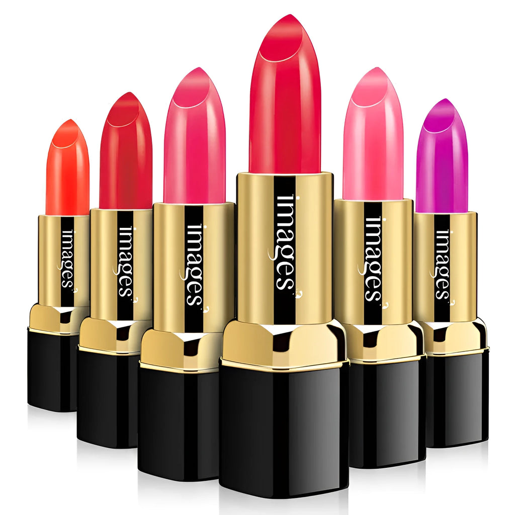 Moisturising lipstick tube in one of ten colours, including coral red and babie pink, 3.8g net weight.