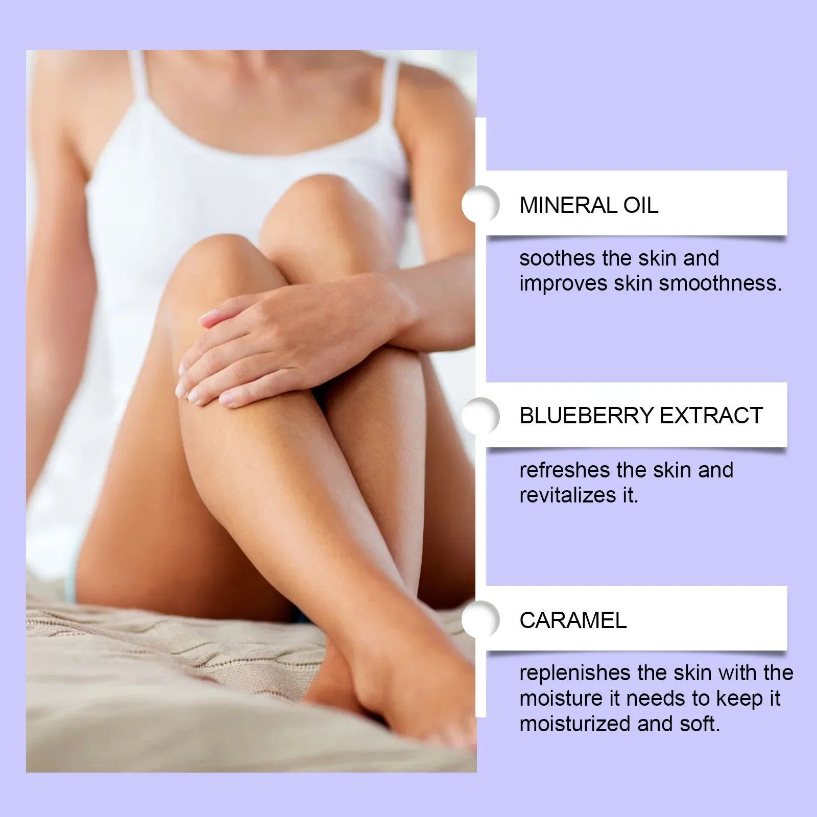 Blueberry caramel body scrub cream in 100g pot with matte cream texture