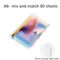 Hand account notebook stationery showing A5 and A6 sizes with loose leaf binding