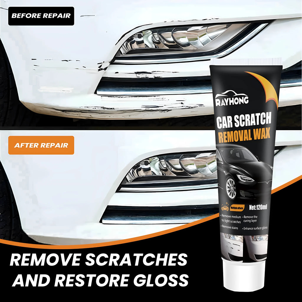 120ml car scratch wax polish container with sponge and microfiber towel for paint maintenance