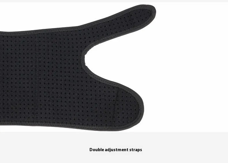 A pair of neoprene and aluminum plywood joint support gloves for sports, shown as left and right hand units.