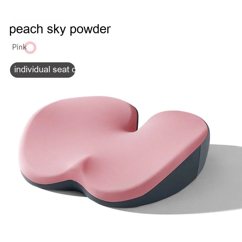 Car seat cushion set with thickened main cushion and separate lumbar support pad in various colour options