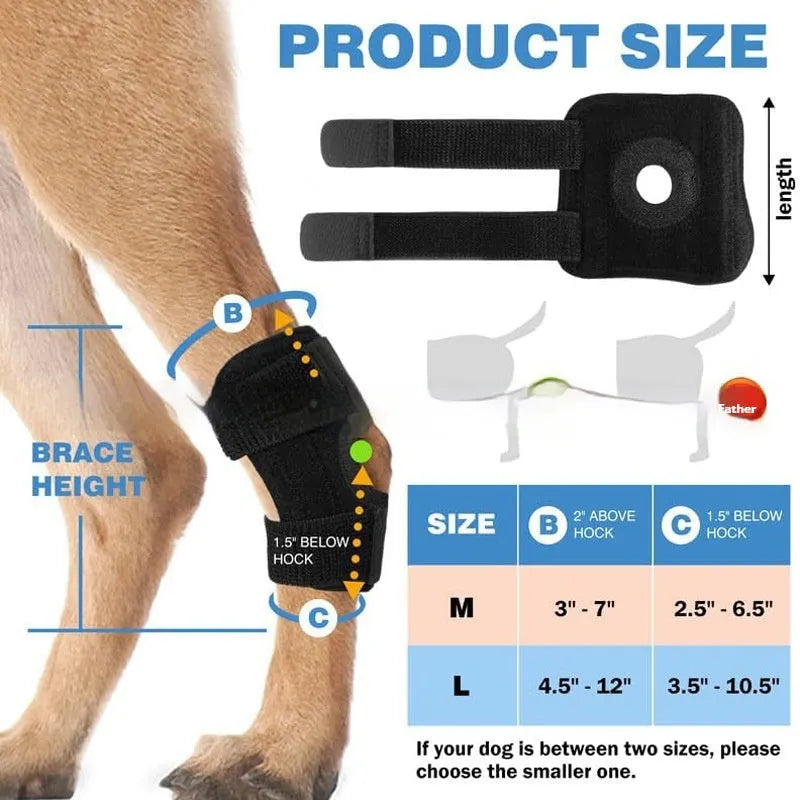Black polyester dog leg guard for joint support and ACL ligament tear rehabilitation