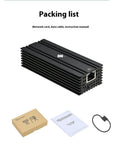 Black USB4 network adapter with RJ45 Ethernet port and 20cm cable for Thunderbolt 3/4 devices