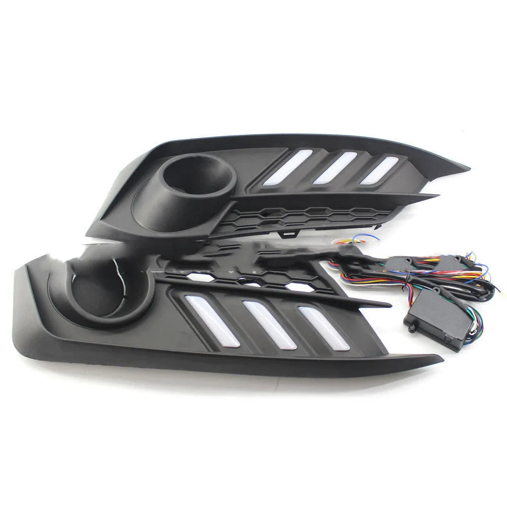 Black LED daytime running light for Mustang Civic with white blue yellow 70-90 lumen output