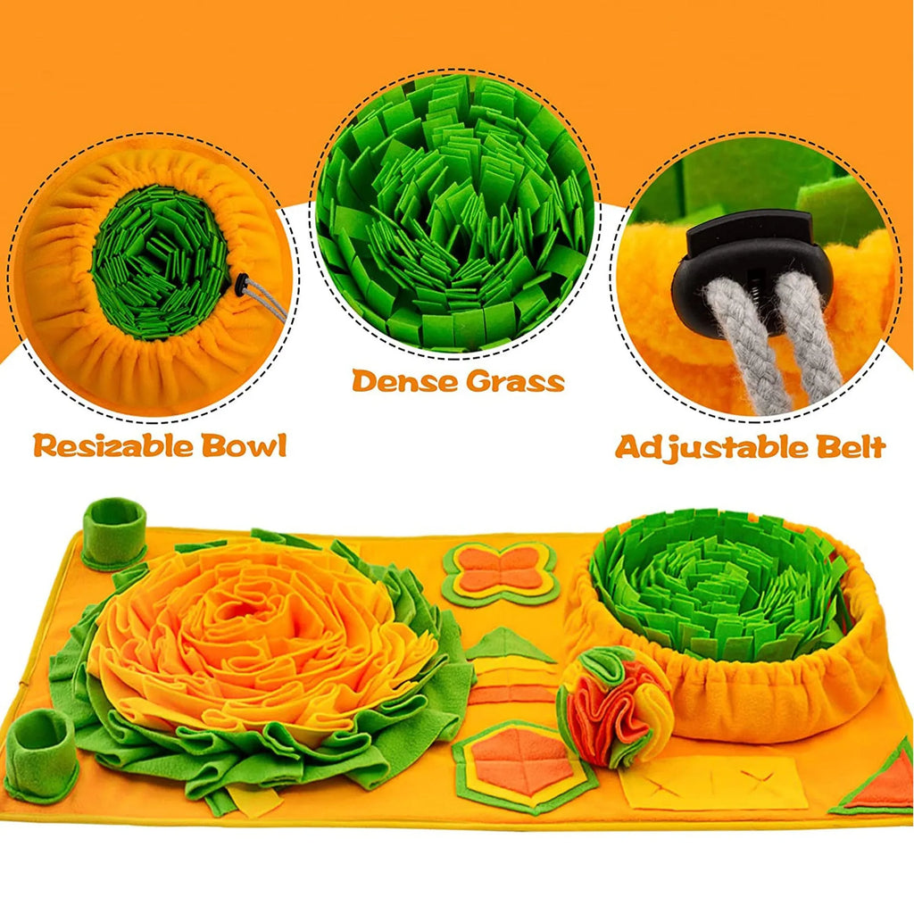 Polar fleece sniffing pad 85x50cm in cushion gift ball colour for interactive dog feeding and mental stimulation
