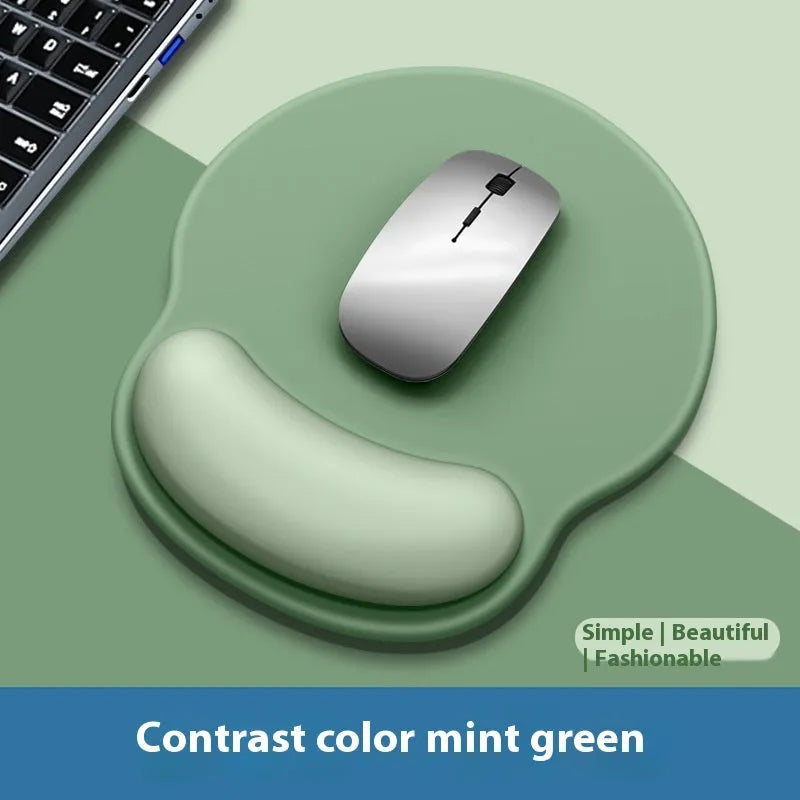 Silicone mouse mat with wristband in gradient blue-black colour, measuring 220mm by 250mm.