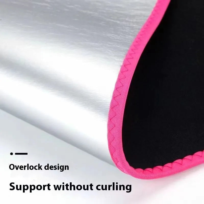 Rubber sweat waistband for fitness in black, with waist support and belly contracting design