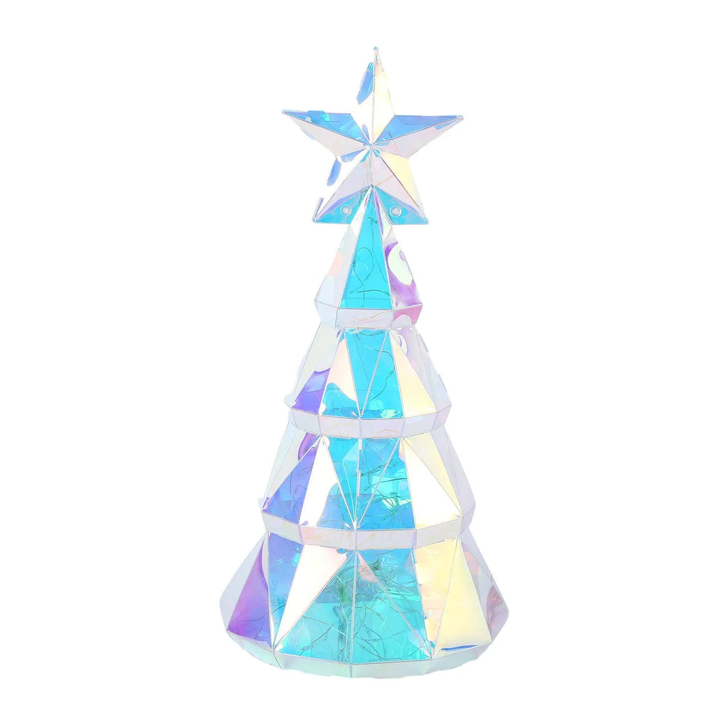 Colourful cartoon-style PET Christmas tree light decoration measuring 14.5cm by 4.8cm by 20cm