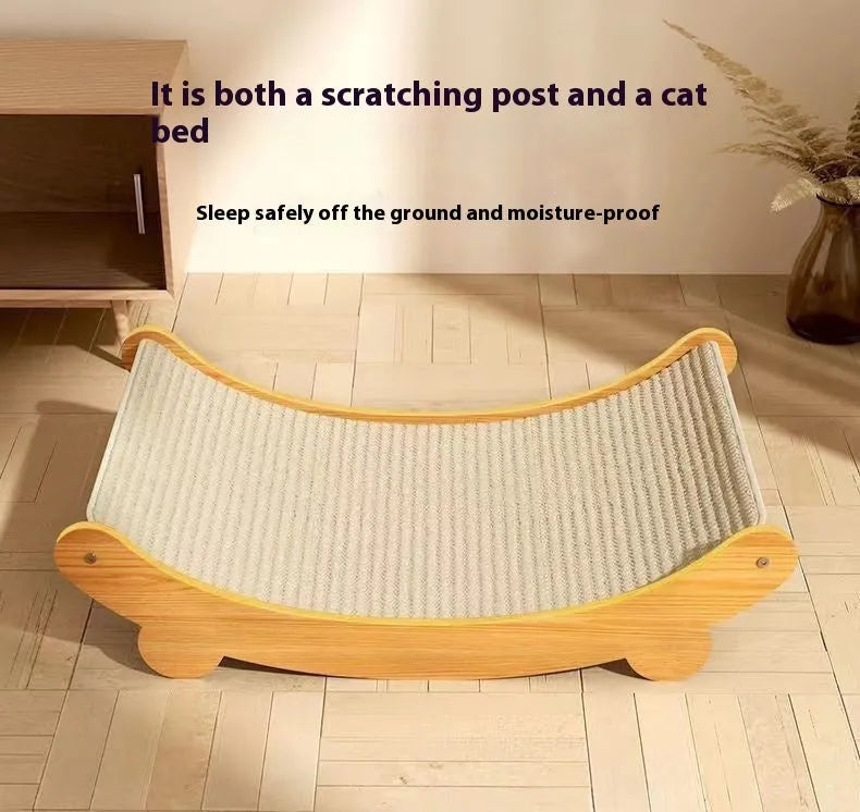 Sisal cat scratch board with natural fibre surface in pastoral design