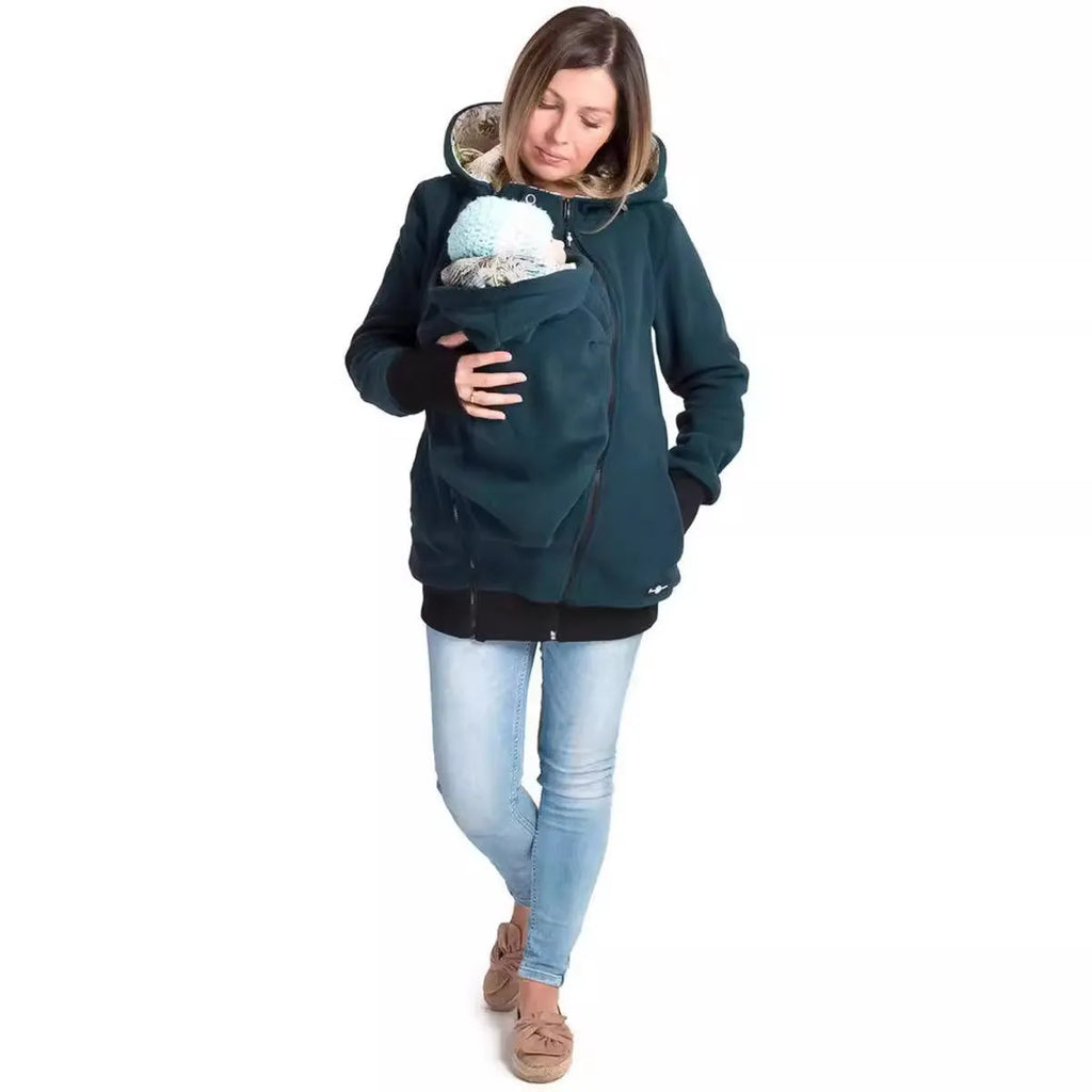 Red women's polar fleece sweater with loose fit and long sleeves for autumn winter wear