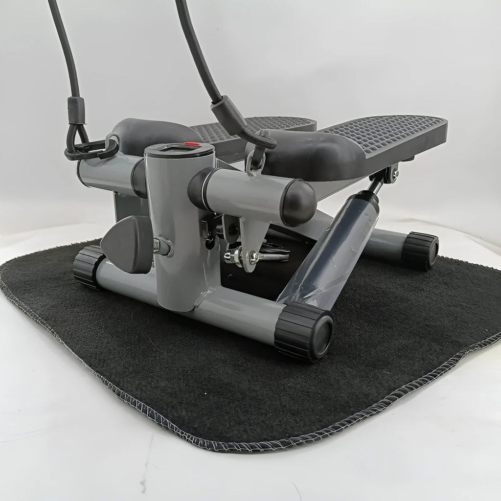 Silver grey household mini treadmill with hydraulic resistance and foldable pedals
