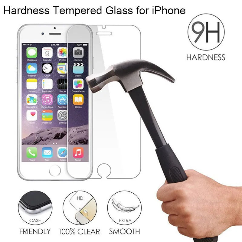 Tempered glass screen protector for iPhone with transparent anti-fingerprint coating