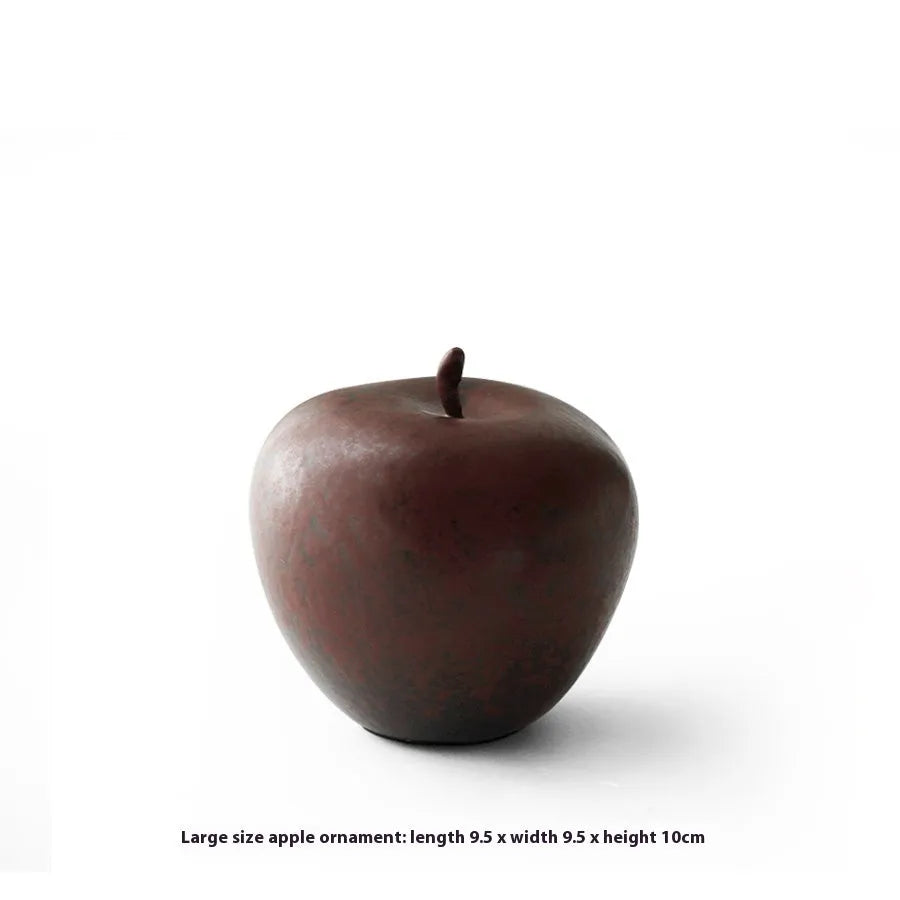 Chinese retro ceramic apple desktop ornament in two size variations