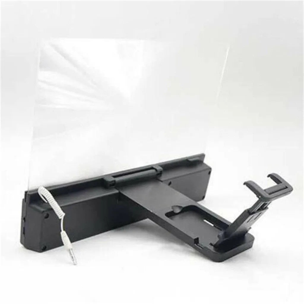 12-inch foldable mobile phone screen amplifier with speaker on a flexible gooseneck stand.