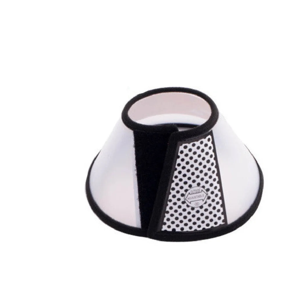 Transparent PP pet cleaning ring with Velcro closure shown in a size suitable for small to medium dogs